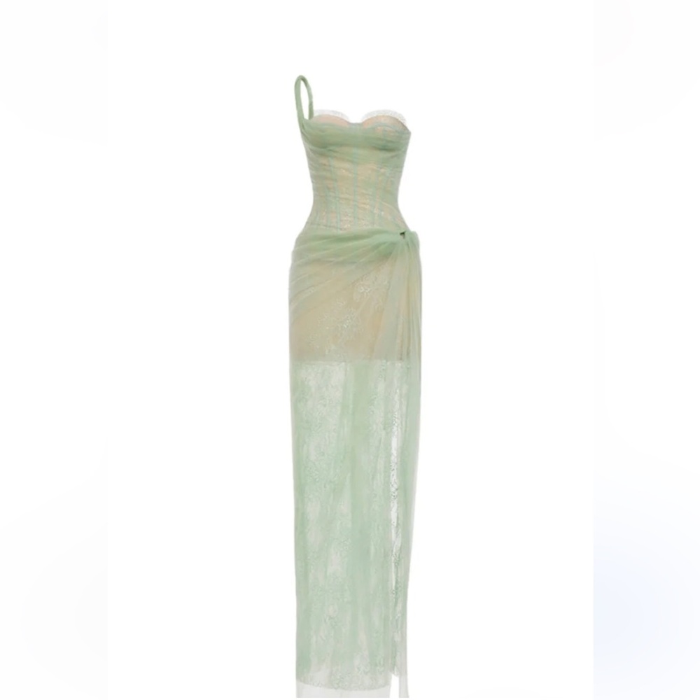 Green Sleeveless Spaghetti Strap Slip Dress